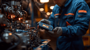 バッテリー点検の様子