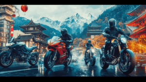 バイクに乗るライダーたちのイメージ画像