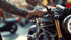 新型バイクを確認するライダーのイメージ画像