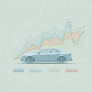 中古車市場の価格形成を示すイメージ図